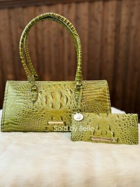NWT Brahmin Sophia Olive Ombre Melbourne Ady Wallet Matching SET
